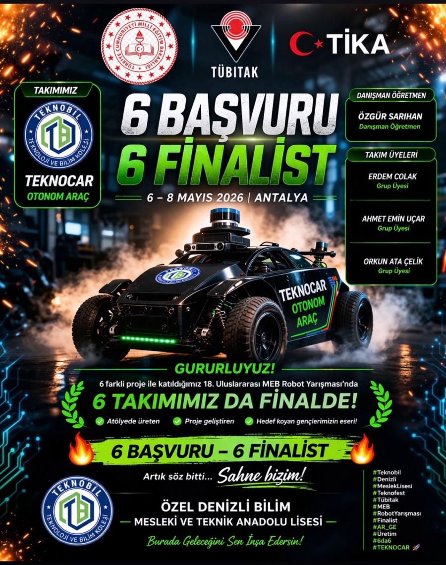 TEKNOBİL KOLEJİ 6 KATEGORİDE FİNALDE 